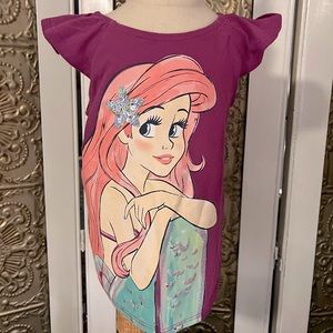 The Little Mermaid flutter sleeve shirt, excellent condition. Size 6x
